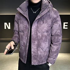 标50绒2025新款面料染彩现代男士连帽羽绒服外套9928P175控215，男装羽绒服，电商A225