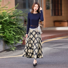 潮流2025年秋季女时尚气质易搭简约针织上衣宽松修身半裙两件套，女装套装/套裙，奋斗女王