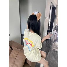 万针全刺绣工艺抖音得物高品质260克重磅纯棉双纱美式高街短袖T恤，男装T恤，电商A486-1