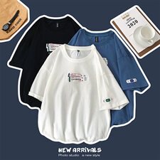 【】A003-HT1157-P25夏装新款包治百病创口贴T恤港风平铺，男装T恤，电商A003