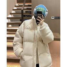 EQ355灯芯绒字母条棉衣外套男女学生冬季加厚面包服2024新款棉服，男装棉衣，电商C306-1