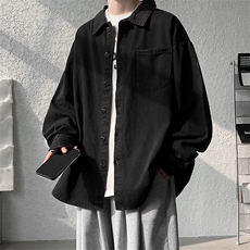 8XL-M特大码牛仔衬衫宽松浅蓝色牛仔外套男休闲衬衫CS502P68控88，男装衬衫，电商D206-1