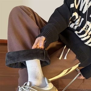 男秋季新款港风休闲裤米妮绒A722加绒P40图片