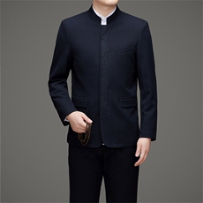 高品质中山装西服套装男士中年风新中式休闲西服唐装，男装休闲套装，钱塘723