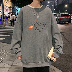 S6040-P28加绒款-P33秋季圆领卫衣男大码韩版宽松长袖外套，男装卫衣，电商A040