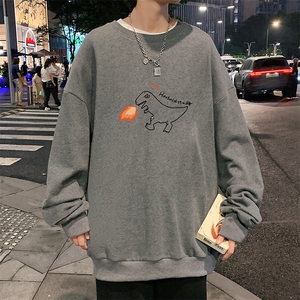 S6040-P28 加绒款-P33 秋季圆领卫衣男大码韩版宽松长袖外套图片