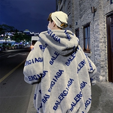 冬季宽松棉衣男外套羊羔毛情侣加绒棉服女棉袄潮M8801P135控168，男装棉衣，电商A078