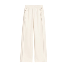 白色阔腿裤女秋冬新款高腰羊毛呢醋酸垂感弯刀加绒长裤子，女装休闲裤，云美莎专业女裤-全店现货