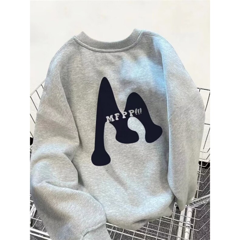 350g潮牌圆领宽松情侣长袖打底衫上衣服束口T恤卫衣Y66-P38网图，男装T恤，电商B245