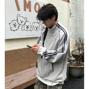 抖音得物高品质二开 25秋冬美式高街重磅结构织带高领立领卫衣W66图片