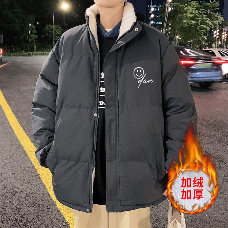 ！2023秋冬笑脸印花棉衣男保暖时尚棉服外套MY102特P78,男装棉衣,电商B220