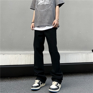 现货 秋冬款加绒牛仔裤男微喇黑色裤男牛仔裤NK283加绒P45常规35图片