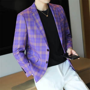 26做货-男士休闲西装修身韩版西服外套小西装上衣DX6920P165,小七职业装穿搭图片