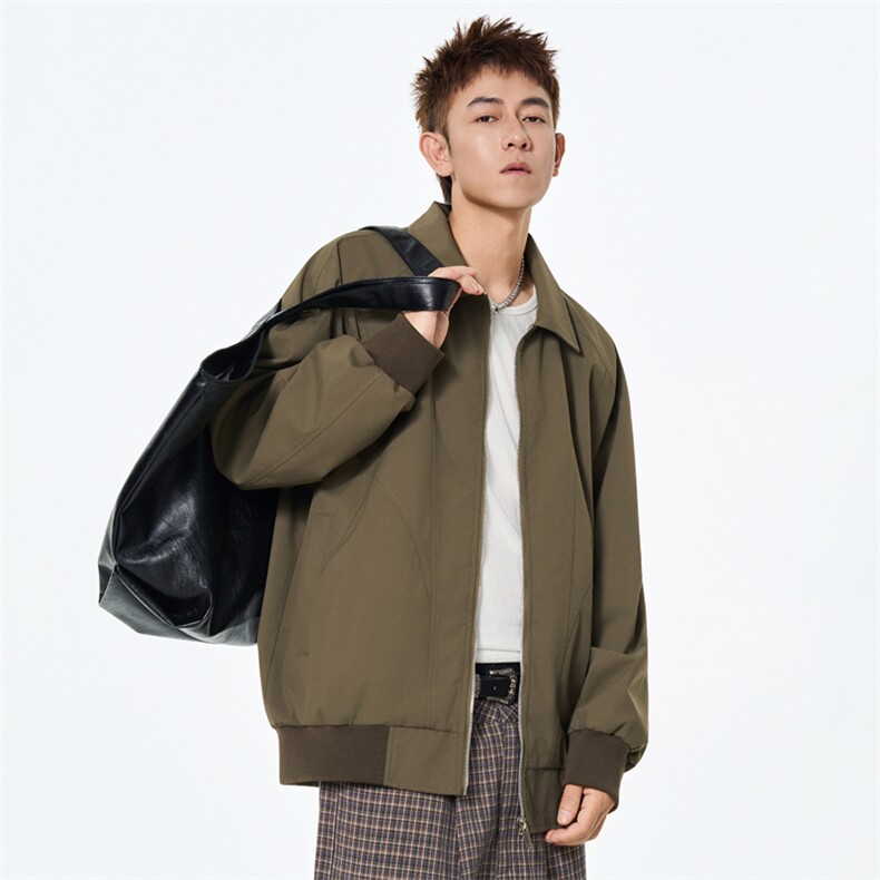秋季新款宽松衬衫领夹克男纯色上衣外套DSA157B-JK7924-特P45,男装夹克,电商A157B