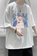 华夫格t恤男短袖男大码五分袖HT73437-P22，男装T恤，电商A040