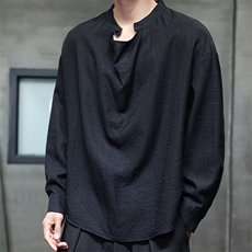 2025春季新款男装新中式唐装亚麻汉服衬衫风棉麻衬衣C178-P65，男装衬衫，电商B277(原6028)