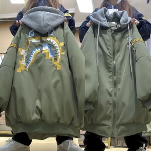 1506-1/JW9221/P43潮流棒球服飞行员夹克男女宽松印花百搭外套图片