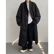 8XL-M90白鸭绒！特大码羽绒服日系绒面长款棉衣男YRFC03P268，男装羽绒服，电商D206-1
