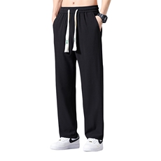 2024春季新品冰丝速干休闲男士垂感直筒宽松抽绳裤2208-P25，男装休闲裤，电商A128