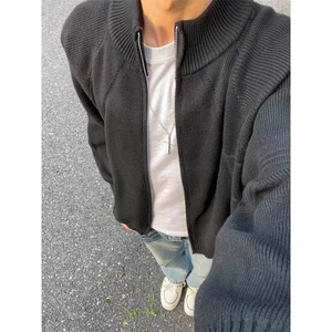 M35-P63 美式潮牌拉链开衫毛衣男女2025春秋冬季潮流宽松慵懒风图片