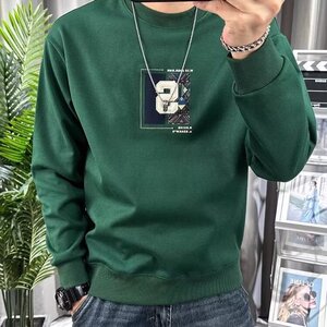 秋冬季长袖t恤男宽松休闲上衣潮流圆领内搭重磅卫衣男士打底衫潮图片