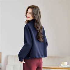 长期有货休闲百搭立领卫衣开衫短外套女2026春秋新款妈妈夹克上衣，女装卫衣/绒衫，璐依舞