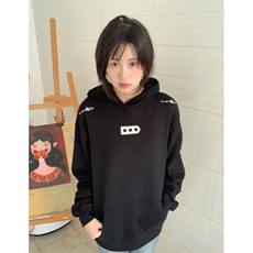 5351-P50原版刺绣袖窿口袋压线后包领情侣风连帽卫衣，女装卫衣/绒衫，星座617A-2