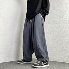 大码灯芯绒纯色宽松长裤简约加厚卫裤直筒裤休闲裤男女K211/P55，男装休闲裤，电商A221A