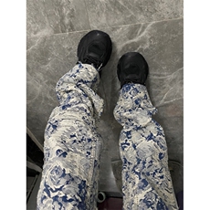 【有货】1197CC-特P76青花瓷牛仔裤男女设计感直筒裤子，男装牛仔裤，星座1007（原301D）