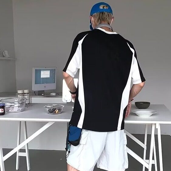 撞色插肩短袖男美式复古重磅t恤夏季新款潮牌高街五分袖上衣,男装衬衫,星座1210-1