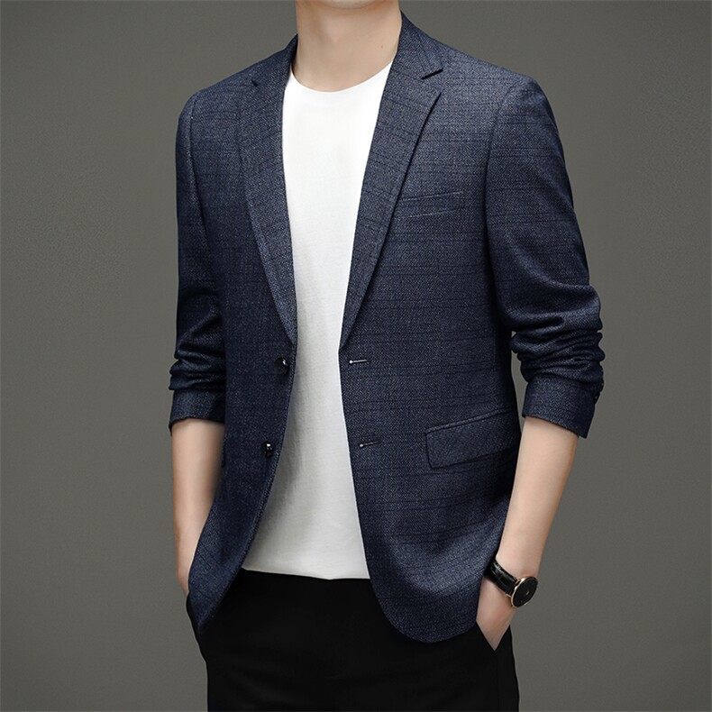 秋季新款西装男西服简约外套西服商务休闲小西装单西图片
