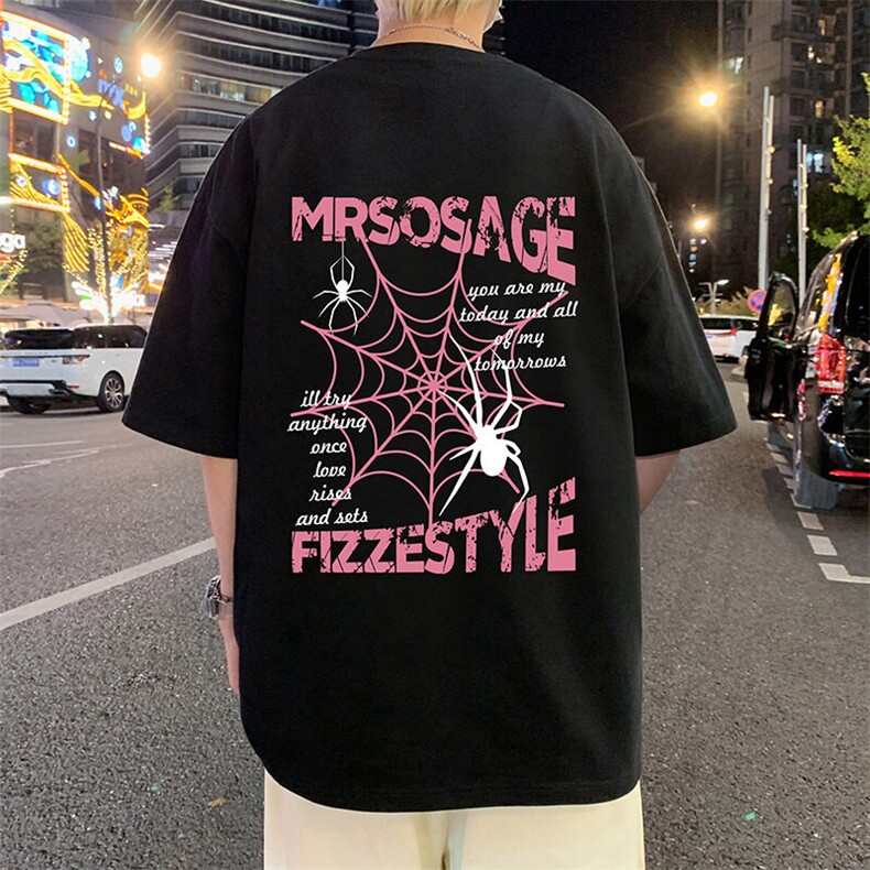T757大码宽松纯棉运动圆领体恤衫oversize短袖T恤男重磅T,男装T恤,星座304A-1