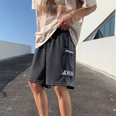 牛仔短裤男女夏季宽松直筒五分休闲裤美式潮牌炸街中裤KD252-P38，男装牛仔裤，星座1008-1