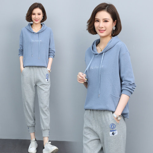 2024春秋季时尚刺绣英文连帽卫衣，，女装卫衣/绒衫，依恋蒂丝