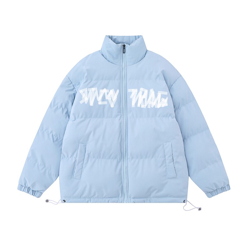 白底 23冬季时尚百搭字母印花美式棉服外套MY62063P85控118图片