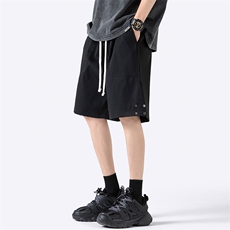 夏季新款冰丝垂感短裤无影墙休闲裤男免烫宽松凉感K23216-P35，男装休闲裤，星座717