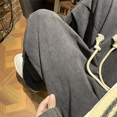 秋冬休闲裤男直筒裤灯芯绒阔腿裤D329-QM529-P45-控58，男装休闲裤，电商D329