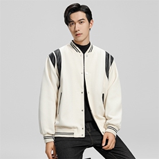 无影墙华夫格外套男设计感棒球服秋季新款拼接夹克JK111-P100，男装夹克，电商A413