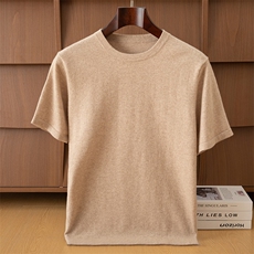 2025年秋季青春流行圆领短袖休闲，男装T恤，欧力羊绒