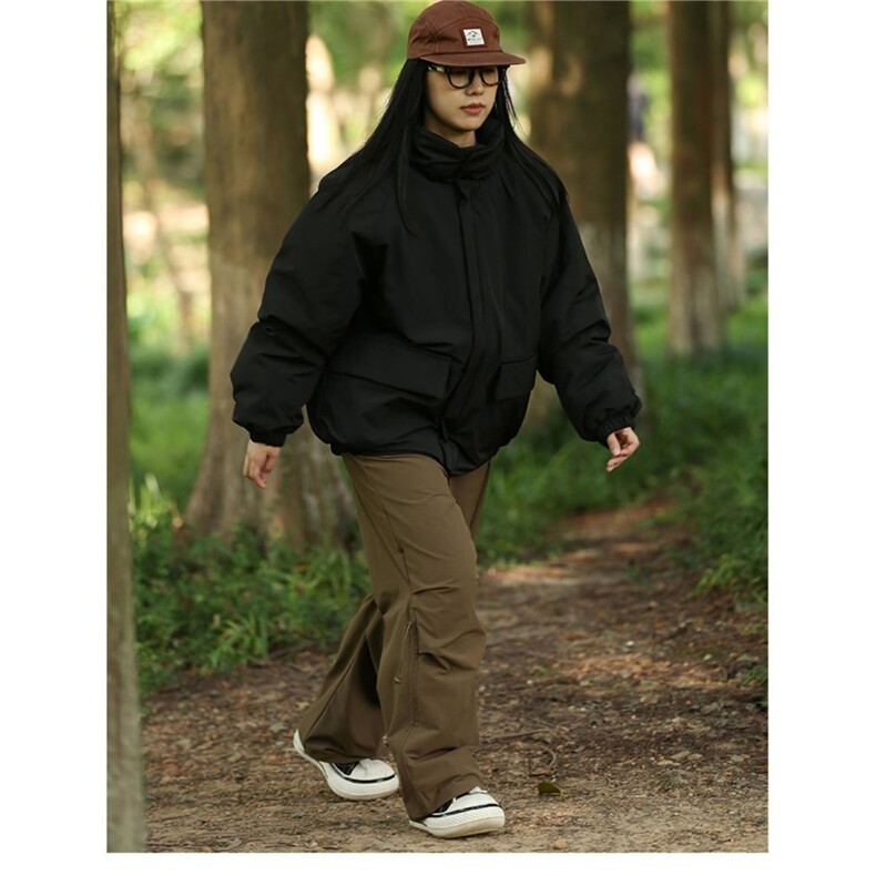 咖色冬季棉衣外套男日系立领宽松休闲夹克棉服1001-1-MY060-P85,男装夹克,星座1001-1