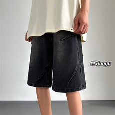 XZ616夏季新款水洗做旧压褶设计款牛仔短裤TY2446P45控58，男装牛仔裤，星座512A（原616）