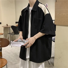 夏季短袖衬衫男韩版潮流半袖ins潮牌工装休闲衬衣外套，男装T恤，四季星座505