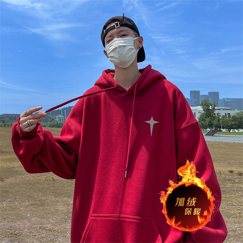 500克重磅秋冬美式加绒加厚卫衣外套DL1718常规特P35加绒特40,男装卫衣,电商A486