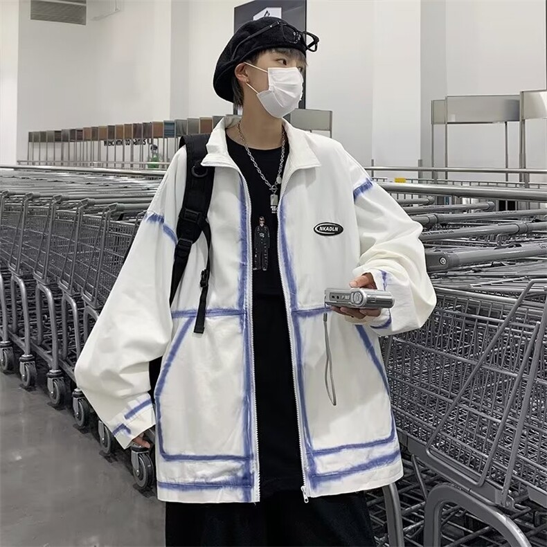港风痞帅夹克男春秋美式设计感上衣潮牌ins宽松工装外套JW07-P48,男装夹克,星座1008