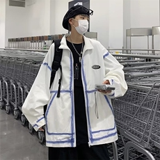 港风痞帅夹克男春秋美式设计感上衣潮牌ins宽松工装外套JW07-P48，男装夹克，星座1008