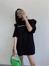 垫肩大版T恤，女装T恤，YSQ Boomboom