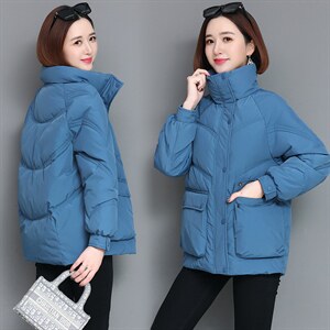 时尚简约大气棉服外套 显瘦保暖女士冬装新款图片