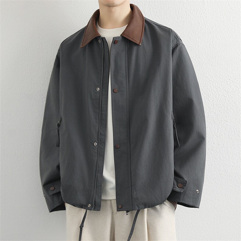 巴恩风夹克男飞行宽松休闲复古时尚美式工装翻领外套秋季，男装夹克，星座914