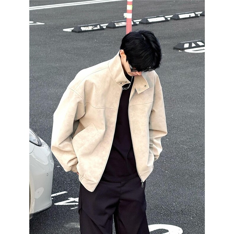 1506/QY0110/P65美式复古皮衣男士宽松立领痞帅机车外套男款,男装皮衣,星座1506