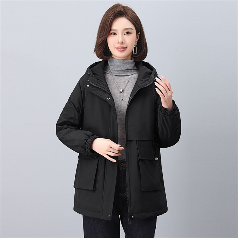 2024年冬季新款时尚休闲加绒加厚派客服,女装派克服,依恋蒂丝